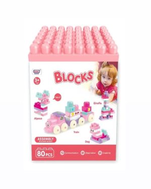 Juego Bloques De Construcción Multifigura Niñas 80pcs Rosa