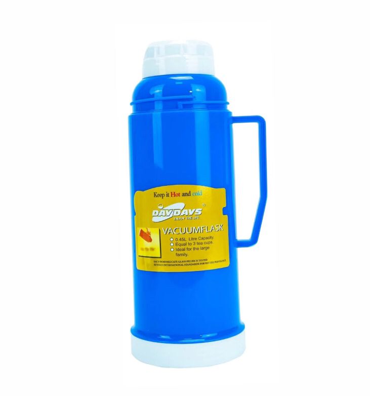 Termo Unicolor 1 Lts Con 2 Vasos Agua Caliente Y Fría 28cm