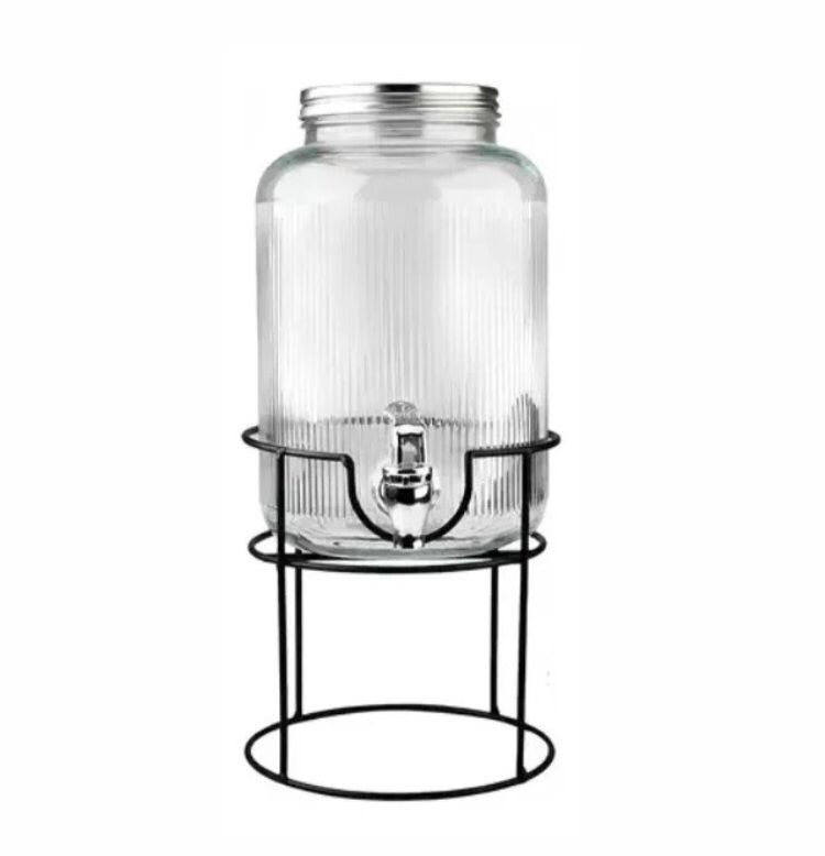 Jarros De Vidrio Dispensador De Bebidas Con Atril 5.5l - Imagen 2
