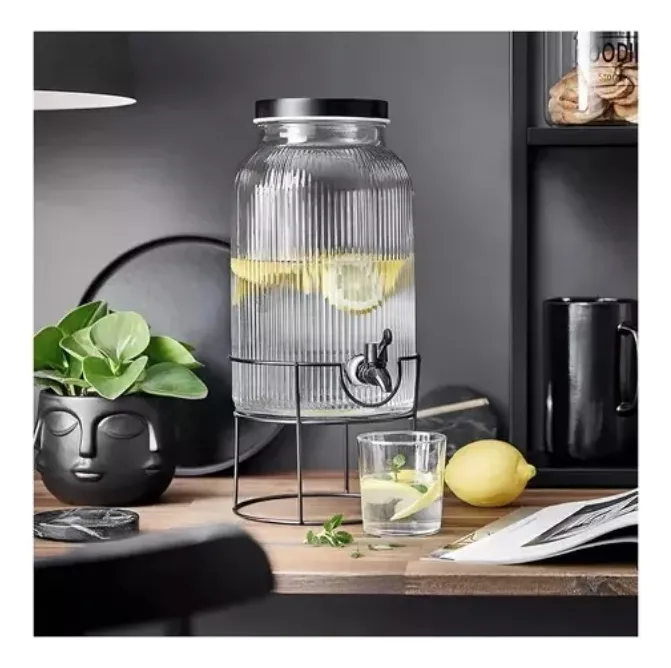 Jarros De Vidrio Dispensador De Bebidas Con Atril 5.5l
