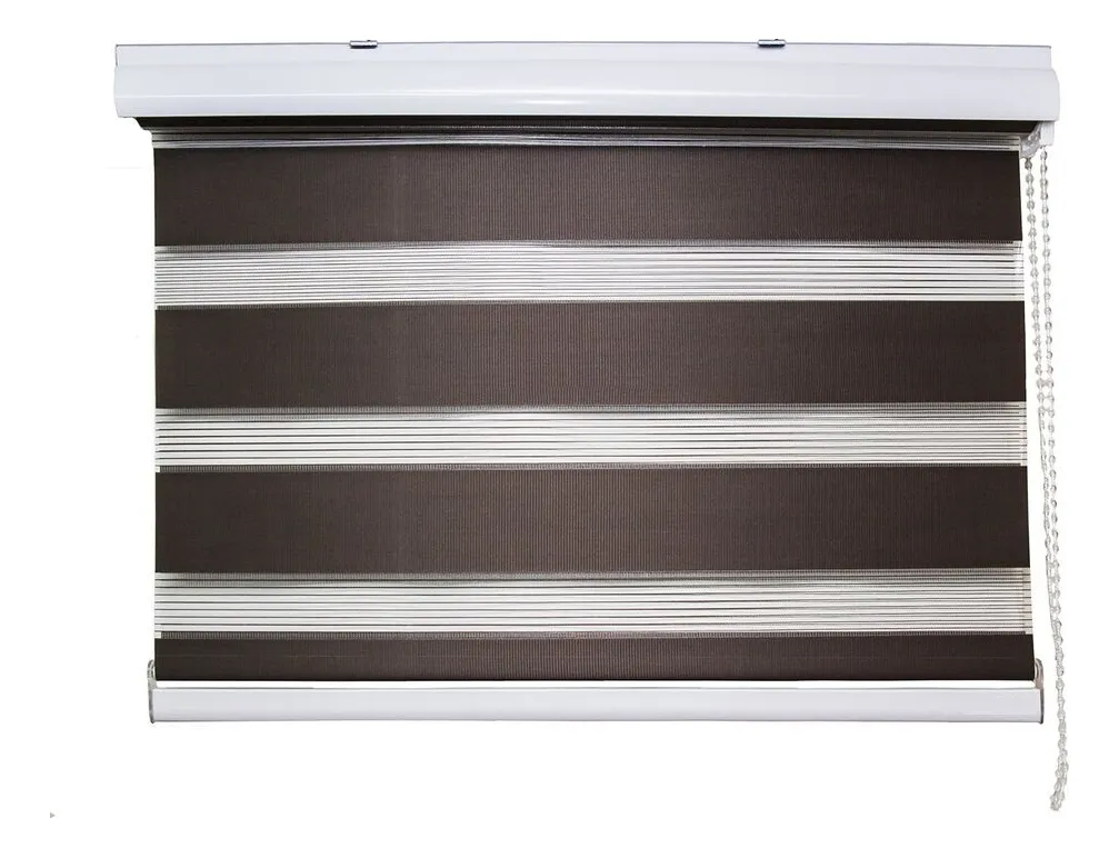 Cortina Persianas Rollar Blinds Diseño Cebra Marrón 180x200