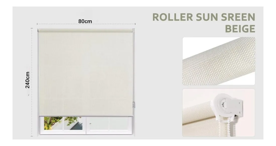 Cortina Roller Sunscreen Blinds Diseño De Tejido 80cmx240cm - Imagen 6