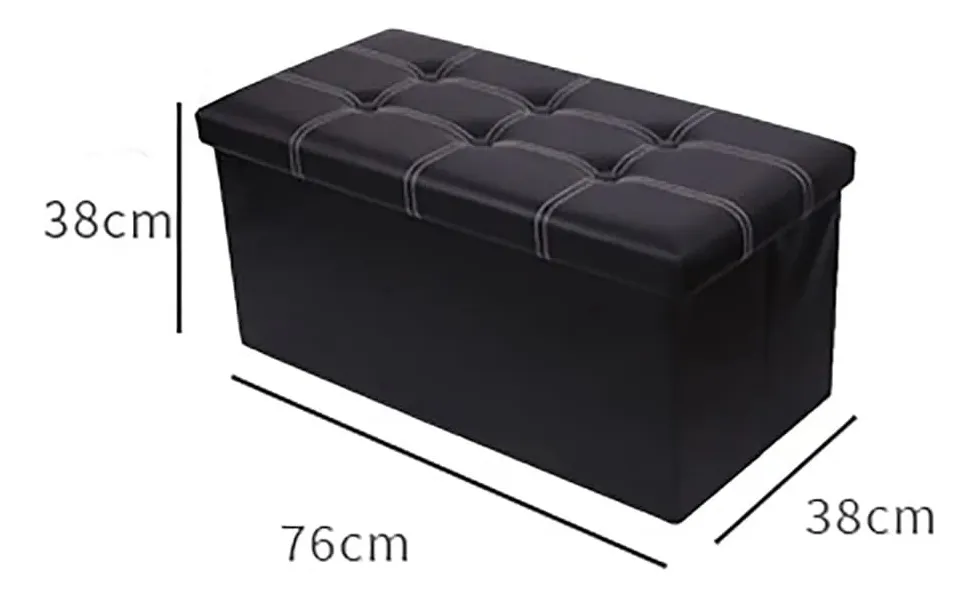 Organizador Sillón Baúl Plegable En Cuero Sintetico - Imagen 2