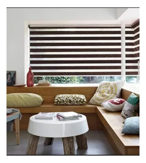 Cortina Persianas Rollar Blinds Diseño Cebra Marrón 180x200 - Imagen 3