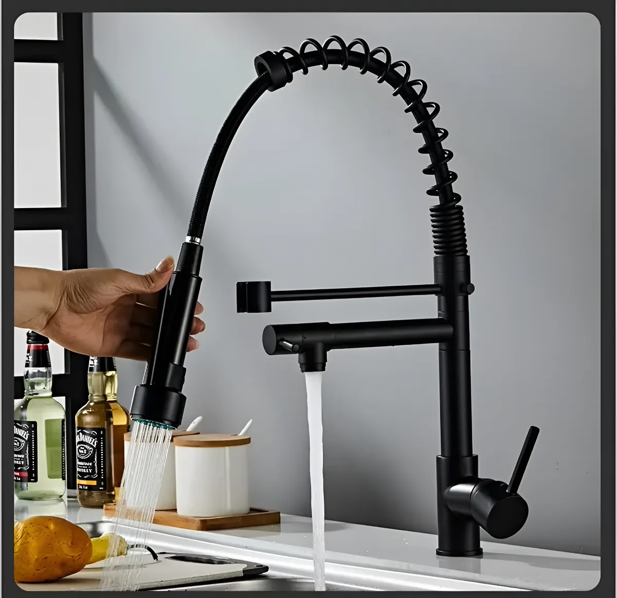 Grifo Llave Lavaplatos Cocina Monomando 360° Flexible 46cm
