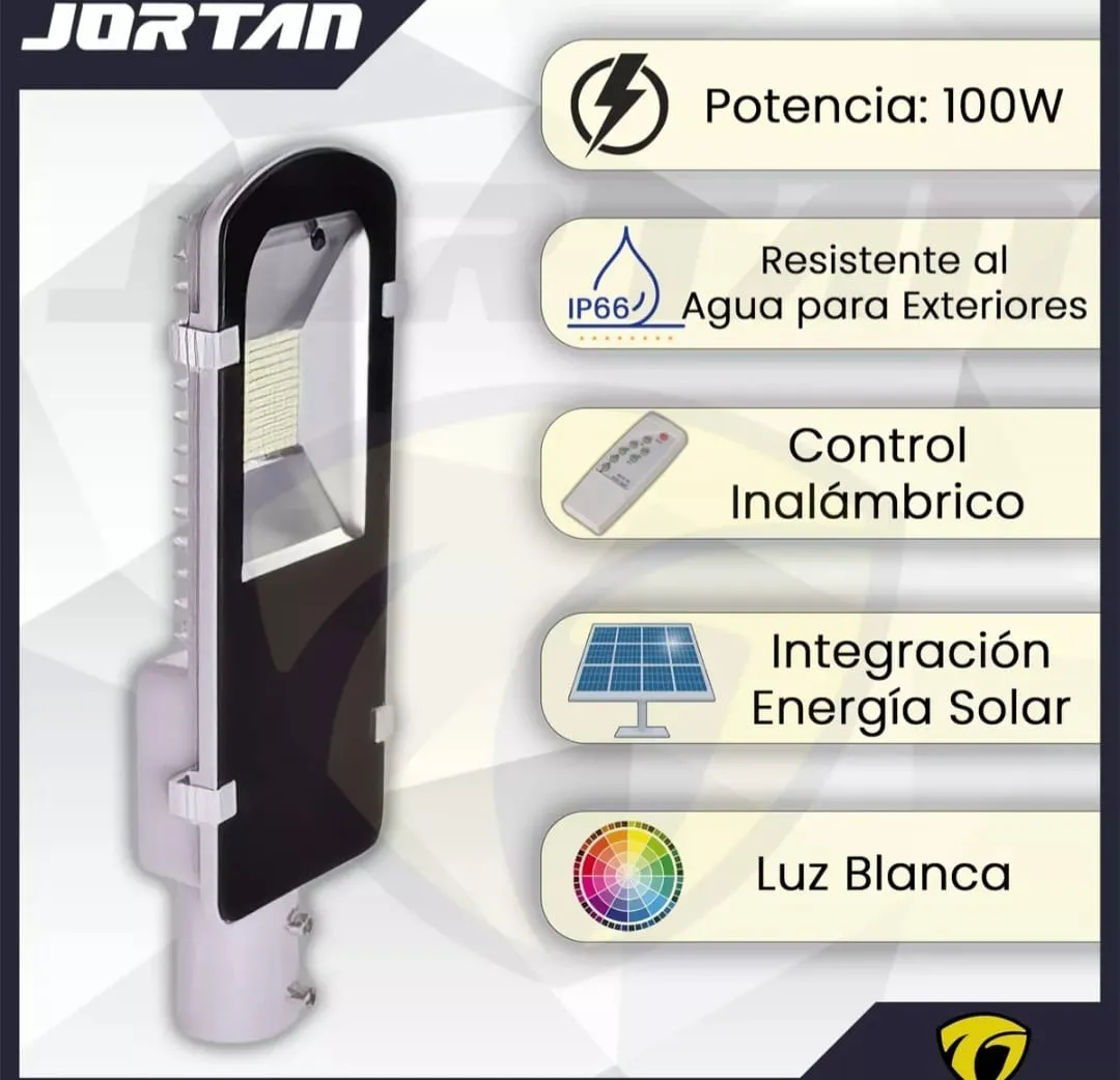 Foco Led Solar Potentes 100w Ip66 Jortan - Imagen 3