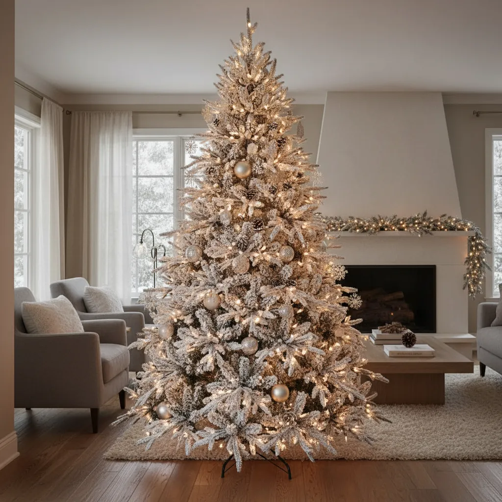 Árbol De Navidad Nieve Invernal 180 Cm Con Ramas Abundante - Imagen 9