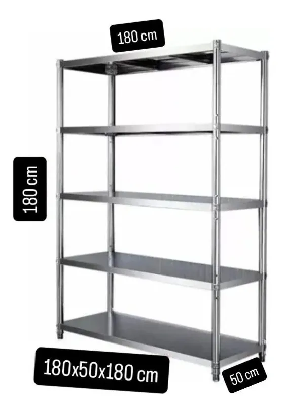 Estante Rack Metálico Multiuso Acero 5niveles 180x50x180cm - Imagen 2