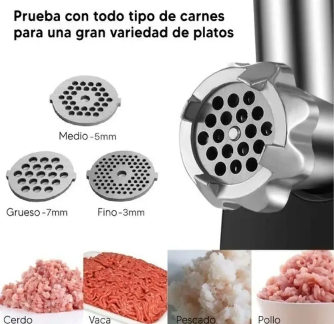 Picadora Moledora De Carne 3 Discos Acero Inoxidable - Imagen 6