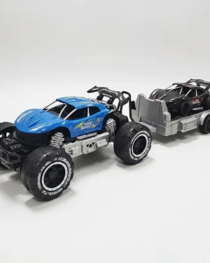Juguete Set De Auto 4x4 Con Remolque Y Auto De Carreras