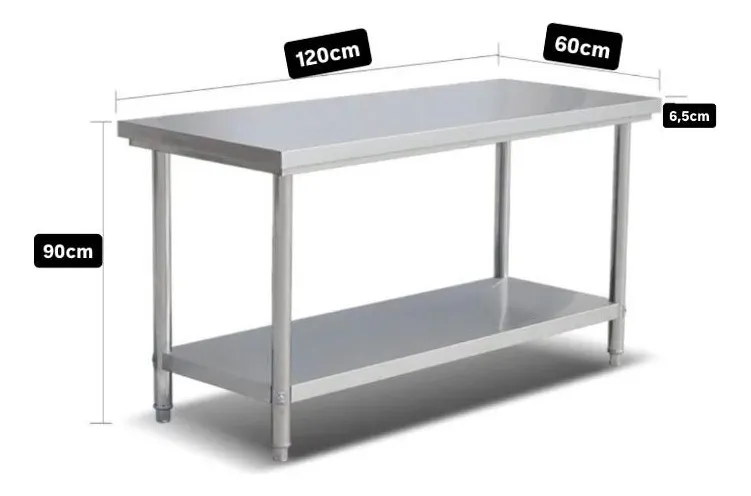 Mesón Metálico Cocina Multiuso Acero Inoxidable 120x60x90cm - Imagen 2