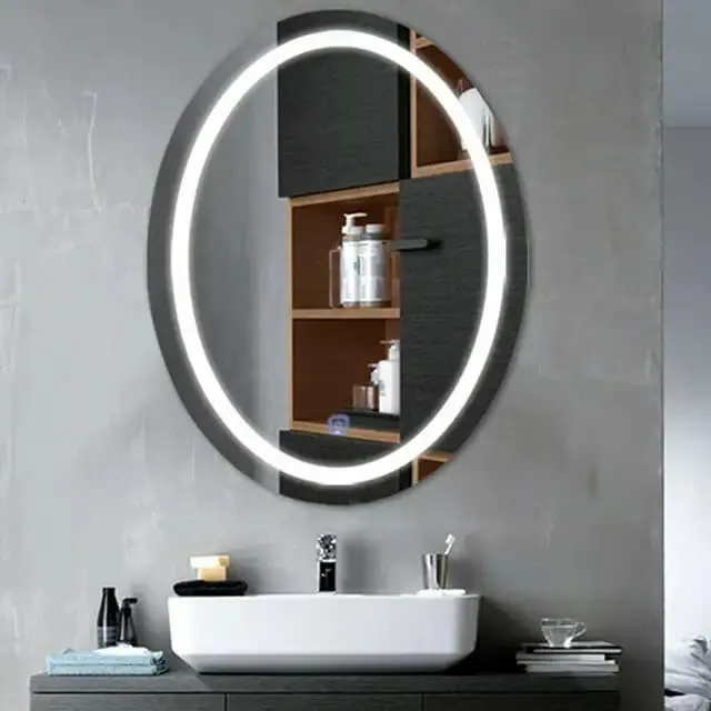 Espejo De Pared Ovalado Con Luz Led Blanco Frío