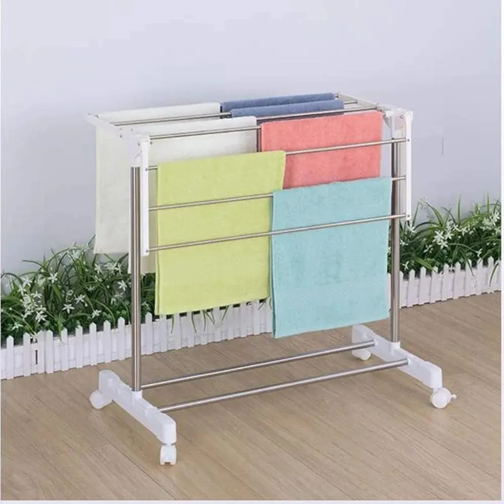 Tendedero Plegable De Ropa Perchero 70x74cm Acero Inoxidable - Imagen 9