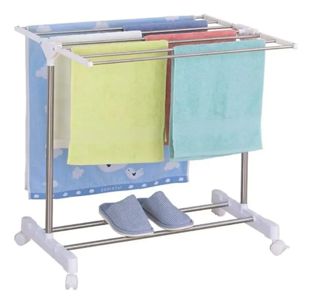 Tendedero Plegable De Ropa Perchero 70x74cm Acero Inoxidable - Imagen 2