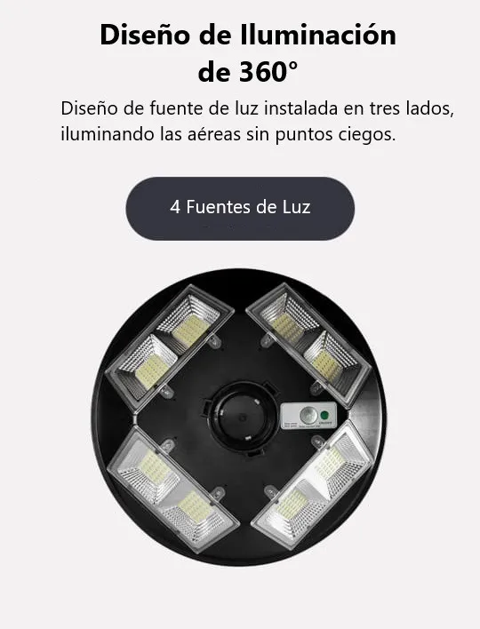 Foco Solar Exterior Sensor Oscuridad 200w Ip66 Jortan - Imagen 5