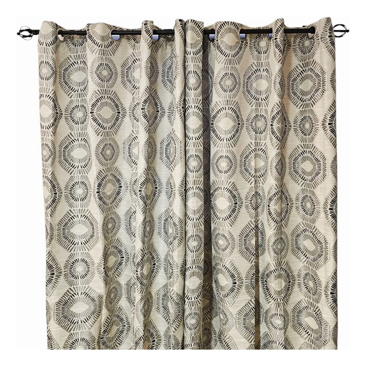 Cortina Con Diseño 140x230 De Hilo Teñido Opaca 1pc