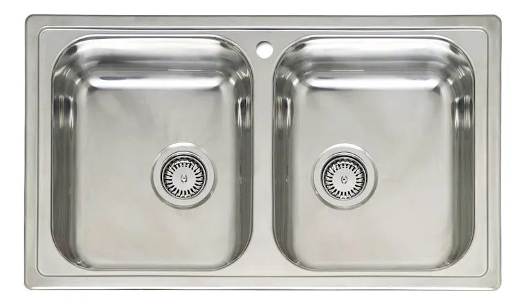 Lavaplatos Doble Empotrado De Acero Inoxidable 78x43 Cm - Imagen 4