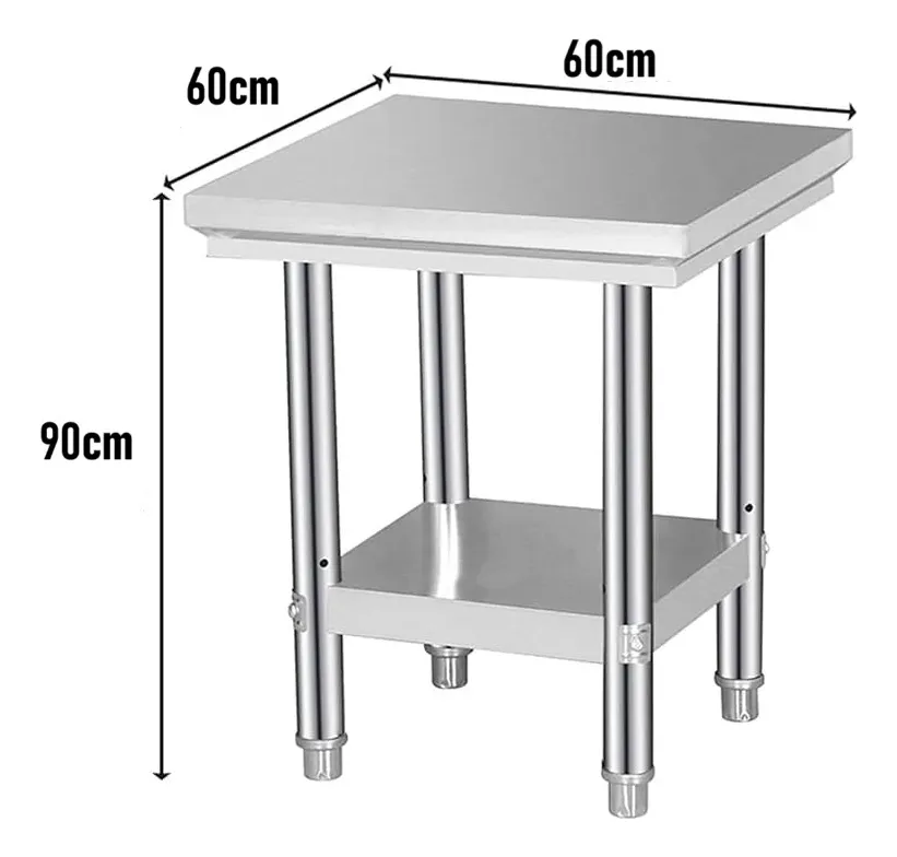 Mesón Multiusos Resistente De Acero Inoxidable 60x60x90 - Imagen 2