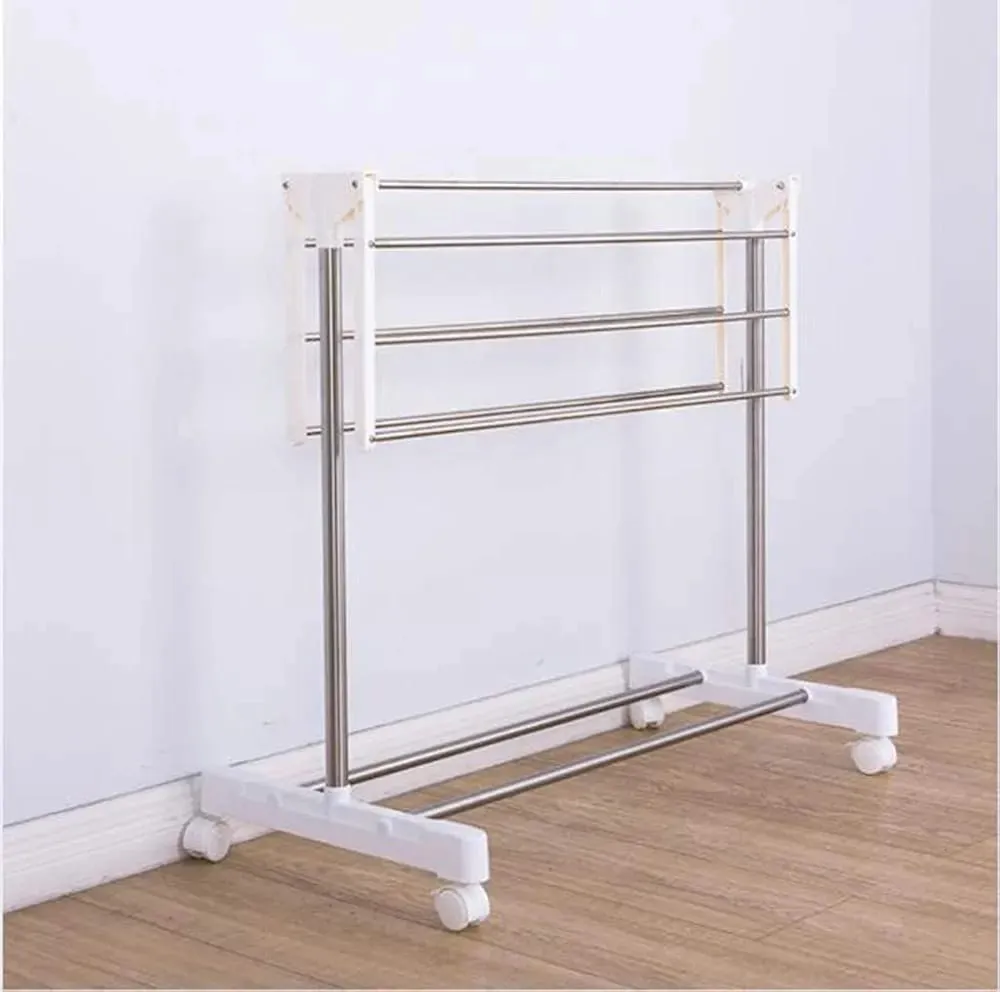 Tendedero Plegable De Ropa Perchero 70x74cm Acero Inoxidable - Imagen 4