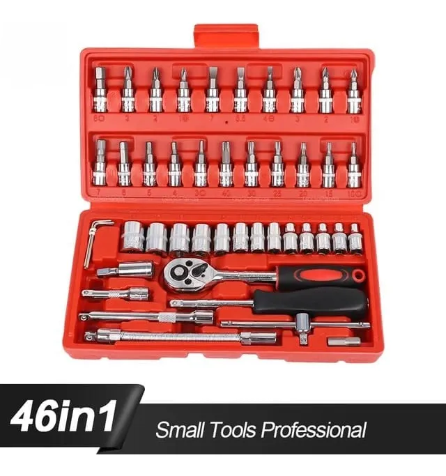 Set Herramientas Mecánica 46pcs Trinquete Y Vasos - Imagen 3