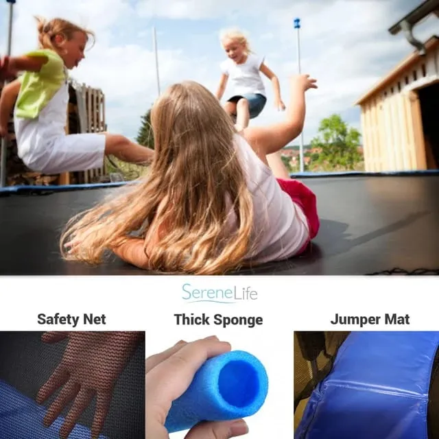 Trampolín Hasta 6 Personas Color Negro Azul 180cmx200cm - Imagen 2