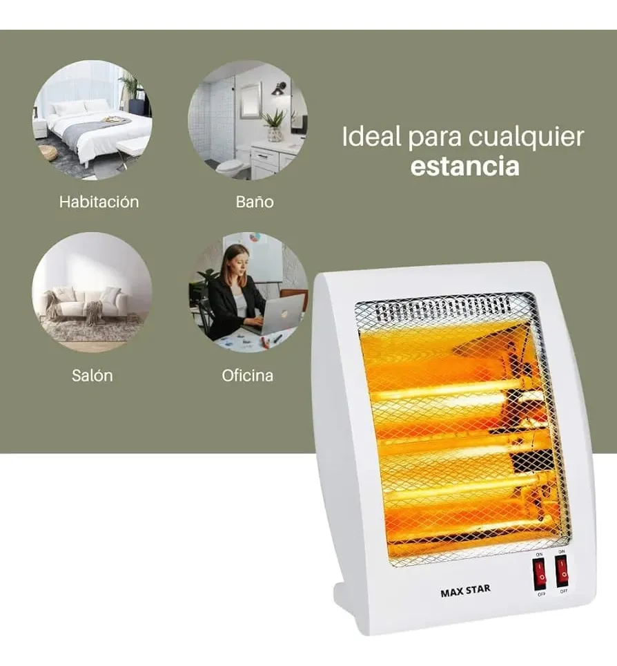 Estufa Calefactor 2 Niveles De Calor 800w - Imagen 2