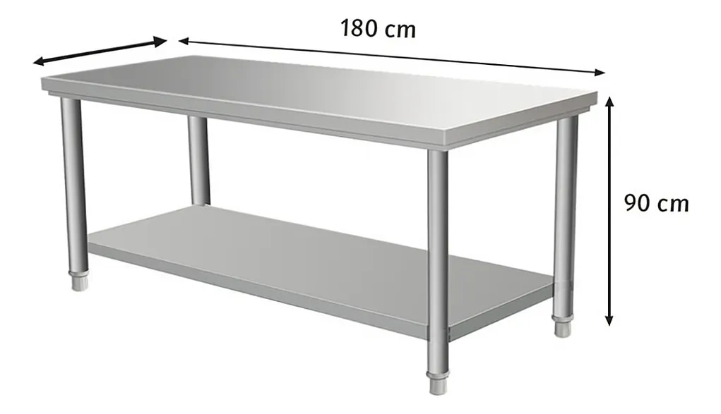 Mesón Metálico Cocina Multiuso 180x60x90cm Acero Inoxidable - Imagen 4