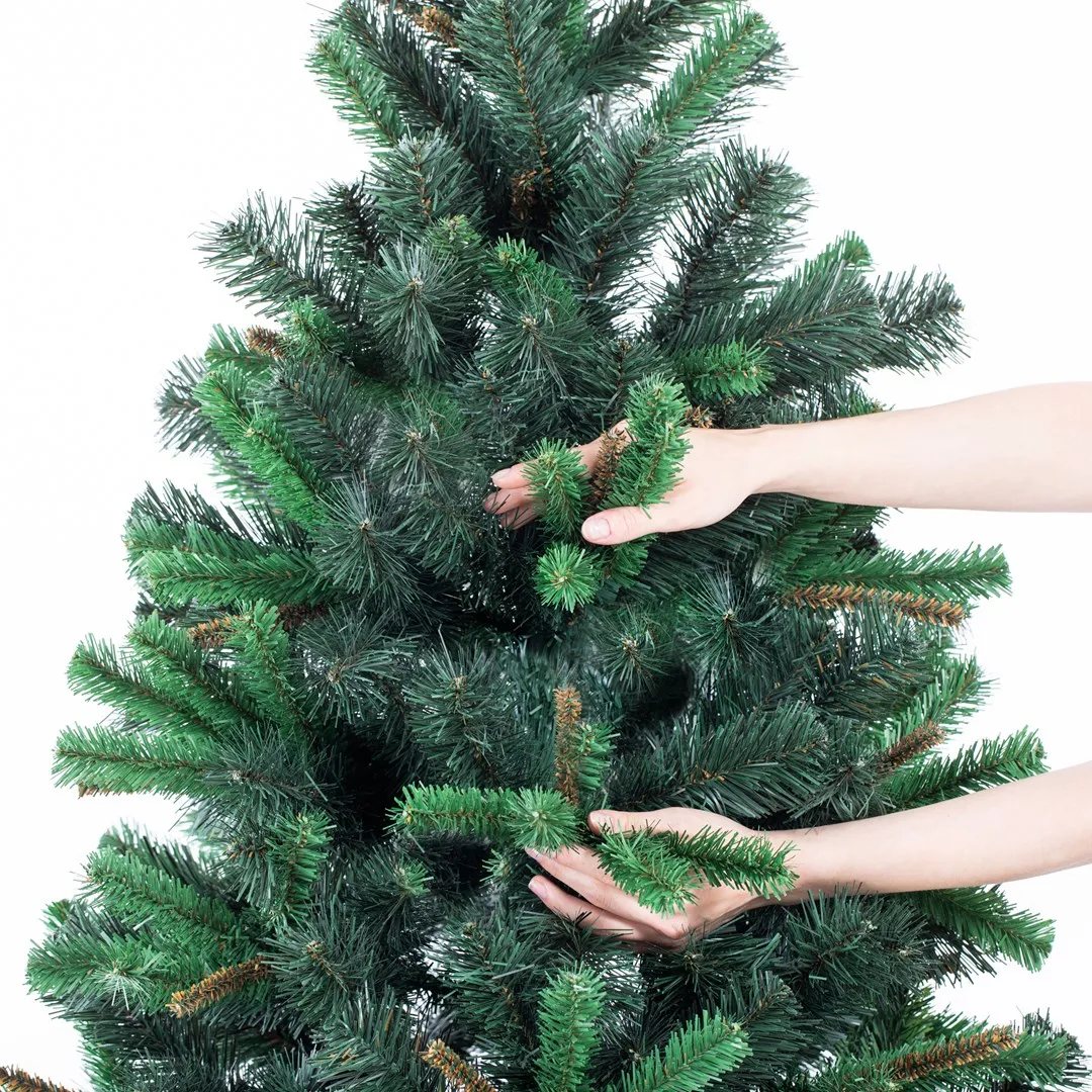 Arbol De Navidad Decorativo Con Ramas De Dos Tonos 150cm - Imagen 5