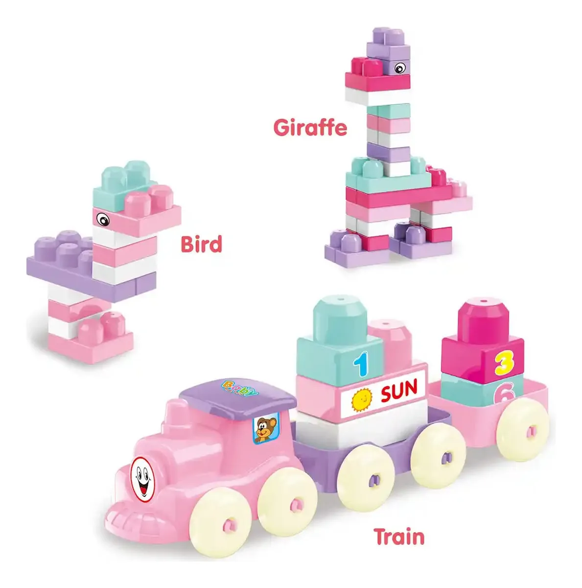 Juego Bloques De Construcción Multifigura Niñas 80pcs Rosa - Imagen 3