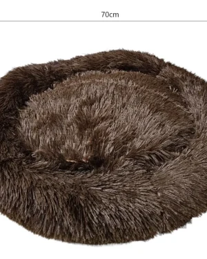 Cama Redonda De Felpa Antiestrés Para Mascotas 70cm