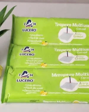 Paño De Limpieza Trapero Húmedo 12un Con Aroma Limón 40x60cm