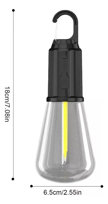 Ampolleta Led Recargable Tipo C Para Camping Luz Cálida - Imagen 3