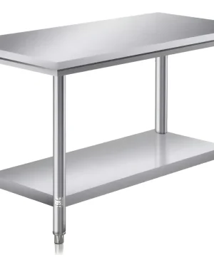Mesón Metálico Cocina Multiuso 150x60x90cm Acero Inoxidable