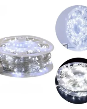 Carrete Luces Led Para Navidad 50m Cable Transparente 210