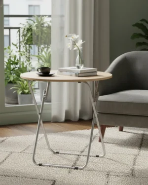 Mesa Plegable Portatil Multiusos Redonda 60x62cm