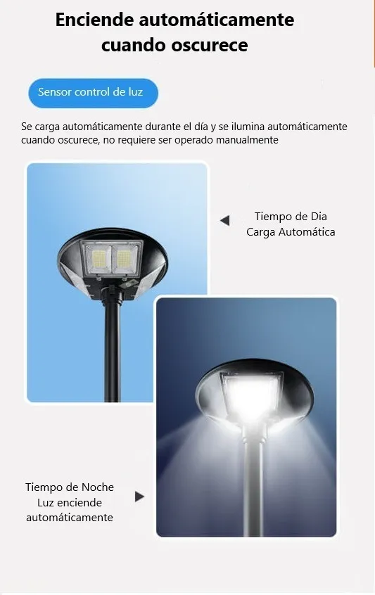 Foco Solar Exterior Sensor Oscuridad 200w Ip66 Jortan - Imagen 3