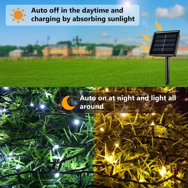 Luces Led Solar Decorativas Navideñas Calidas 9 Mts - Imagen 2