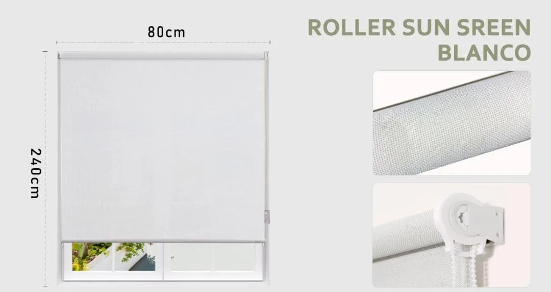 Cortina Roller Sunscreen Blinds Diseño De Tejido 80cmx240cm - Imagen 9