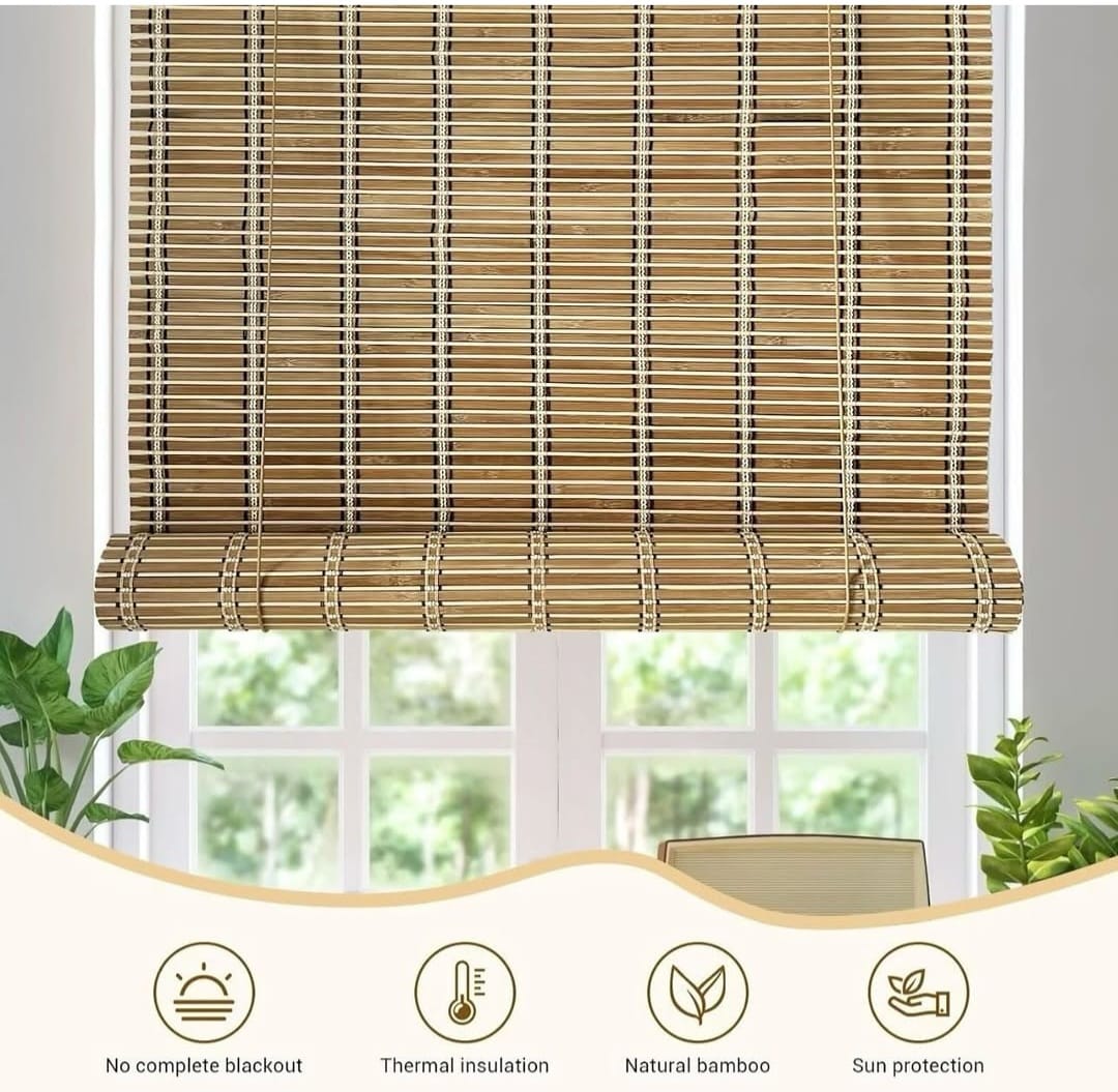 Cortina Enrollable De Bambú Decorativa Resistente 120x200cm - Imagen 3