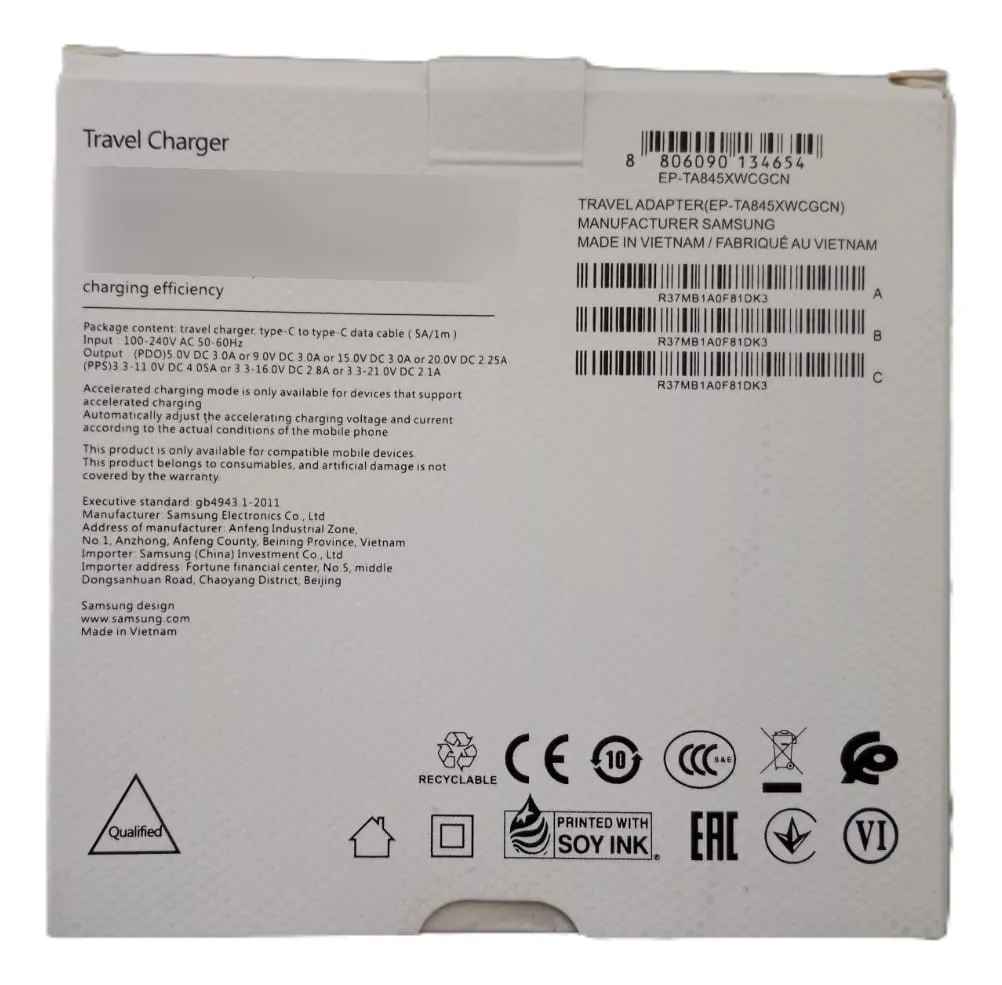 Cargador 65w Tipo C Compatible Samsung Carga Super Rápida - Imagen 6