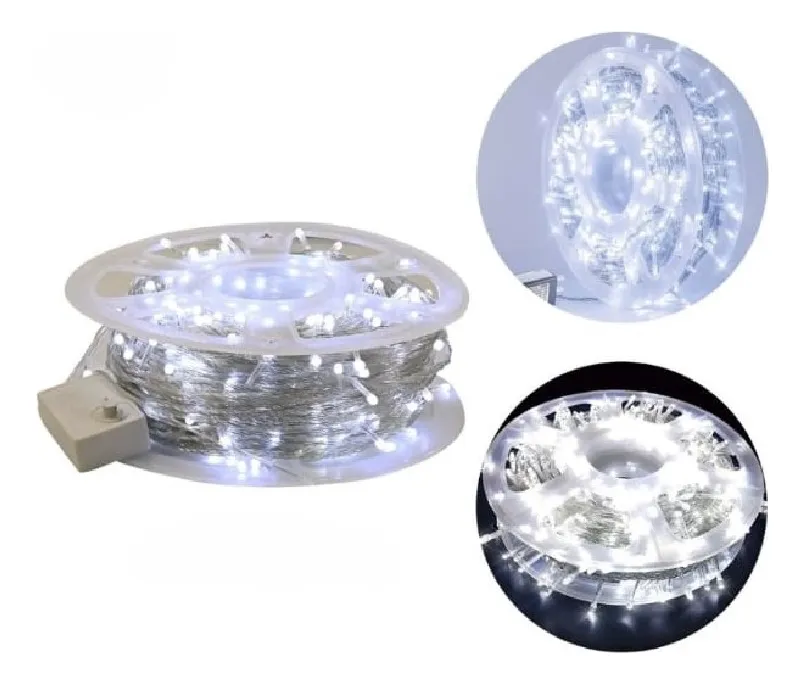 Carrete Luces Led Para Navidad 50m Cable Transparente 210 - Imagen 2
