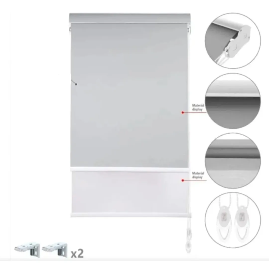 Cortina Roller Enrollable Duo Liso Black Out 120x200cm - Imagen 2
