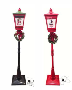 Farol Navideño Con Guirnalda, Luz Led Y Sonido 186cm