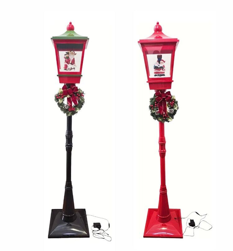 Farol Navideño Con Guirnalda, Luz Led Y Sonido 186cm