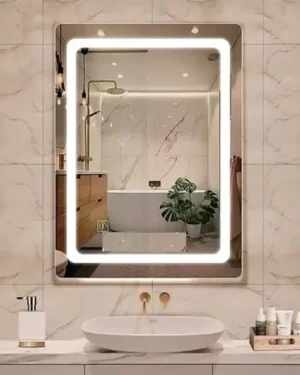 Espejo De Pared Rectangular Con Luz Led Blanco Frío 70x50
