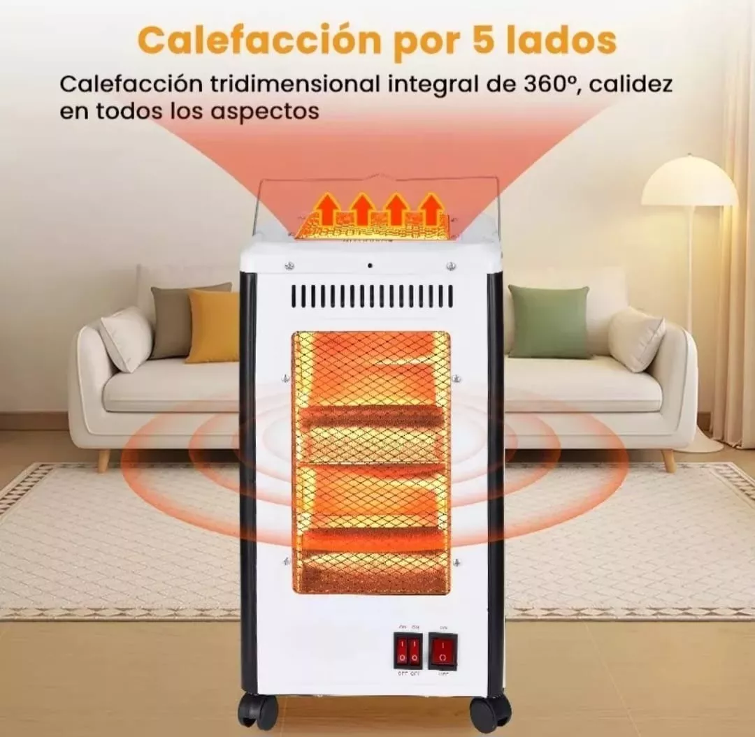 Estufa Calefactor Halógeno 360° A 2000w - Imagen 6