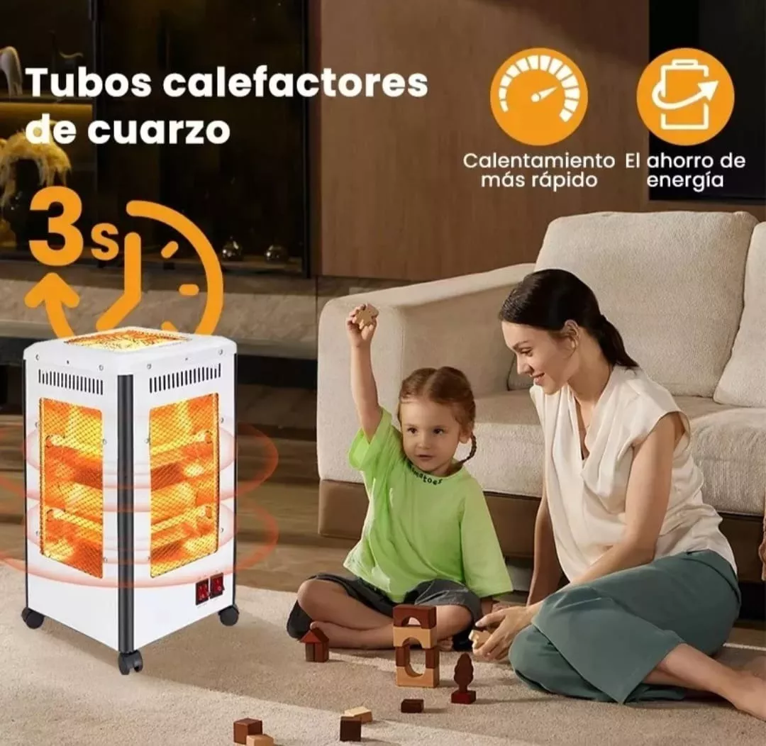 Estufa Calefactor Halógeno 360° A 2000w - Imagen 5