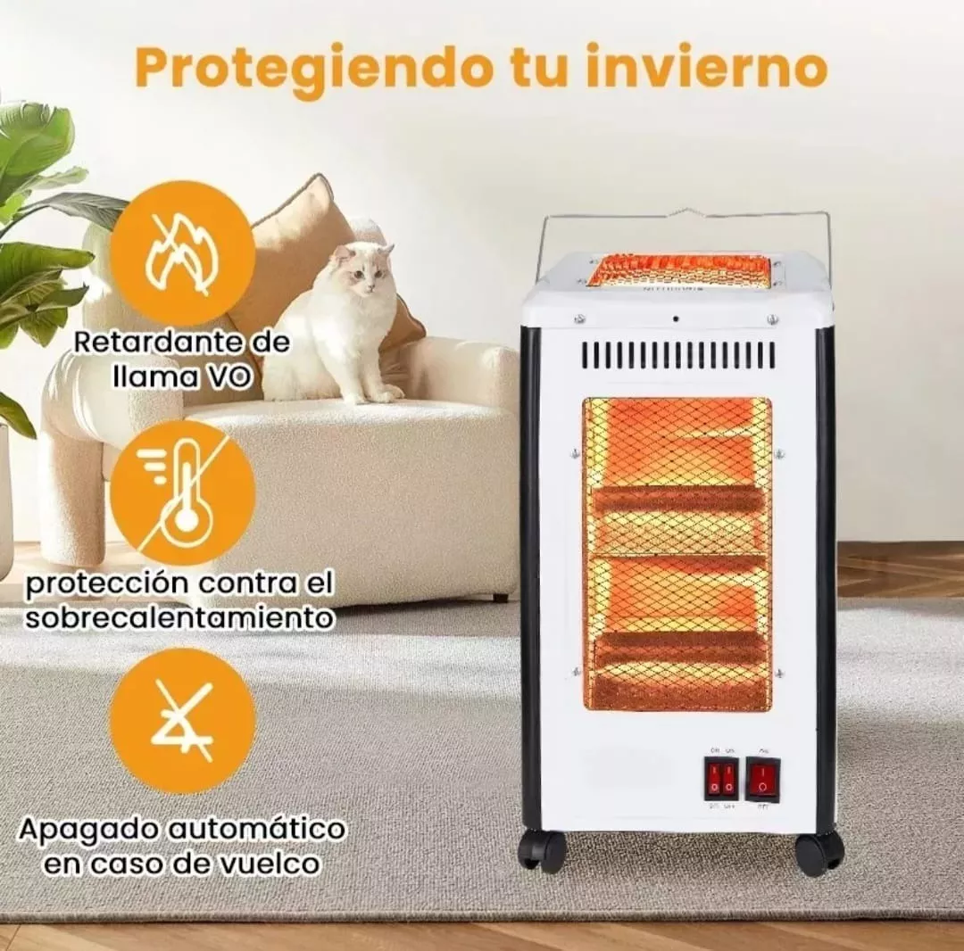 Estufa Calefactor Halógeno 360° A 2000w - Imagen 8