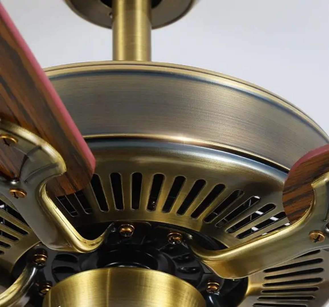 Ventilador Techo Decorativo Con Luz Estilo Retro Dorado - Imagen 3