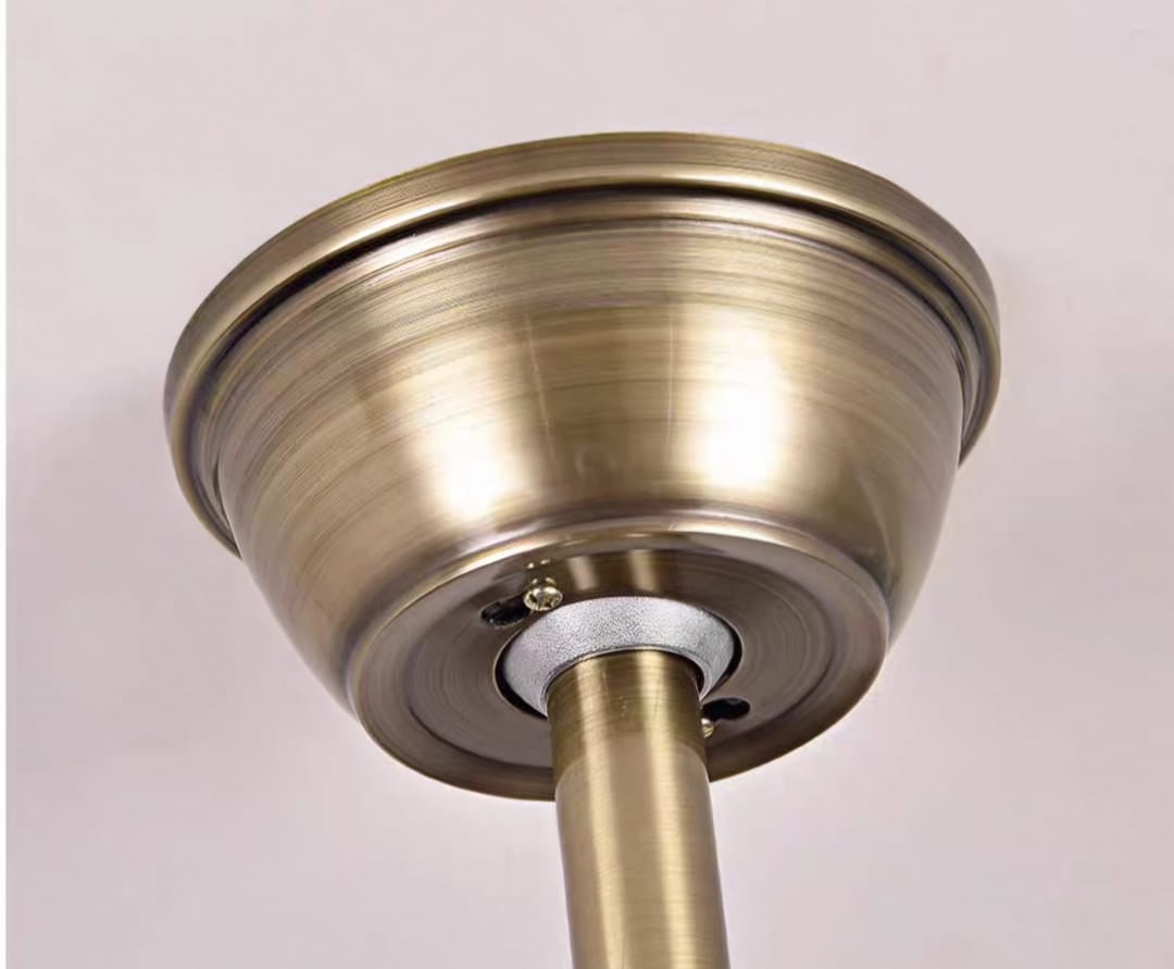 Ventilador Techo Decorativo Con Luz Estilo Retro Dorado - Imagen 5